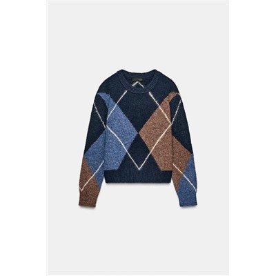 ARGYLE KNIT JUMPER