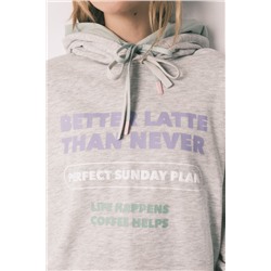 Sudadera capucha felpa algodón gris