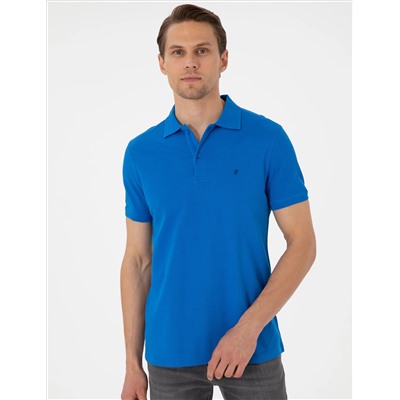 Saks Slim Fit %100 Pamuk Polo Yaka Basic Tişört