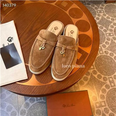 Женские мокасины без пятки   ЛОРО ПИАН*О 🤍 (Натуральная замша)