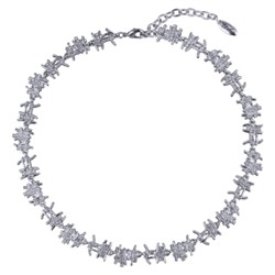 Колье Ажур (кристаллы SW белые; покрытие родий) 39-44см, Есть комплект