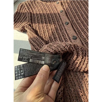 Женский кардиган фактурной вязки с коротким рукавом  МАНГ*О