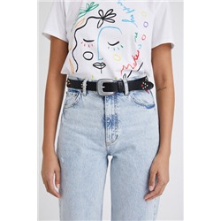 Cinturón piel tachuelas