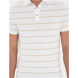 Kahverengi Slim Fit Düğmeli Polo Yaka Triko Tişört