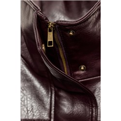 LEATHER EFFECT JACKET WITH PLEATS