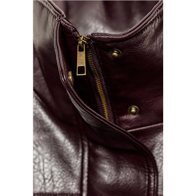 LEATHER EFFECT JACKET WITH PLEATS