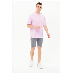 Erkek Manolya Oversize Bisiklet Yaka Tişört