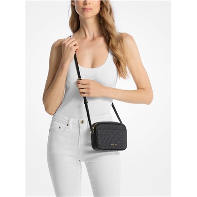 Michael Kors Outlet Jet Set Small Signature Logo Camera Crossbody Bag