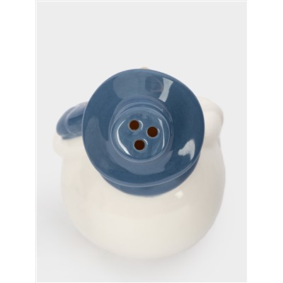 Емкость для соли или перца, 8 см, фарфор P, бело-голубая, Снеговик, Snowfall