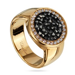 Кольцо Галактика (кристаллы SW темно-серые; покрытие золото), Есть комплект