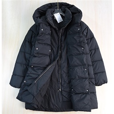 Плотное хлопковое пальто средней длины