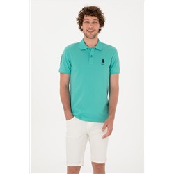 Erkek Slim Fit Polo Yaka Mint Basic Tişört