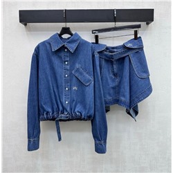 Женская джинсовая рубашка на шнуровке в ретро стиле   ЛОЕВ*Е 💛