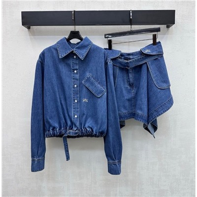 Женская джинсовая рубашка на шнуровке в ретро стиле   ЛОЕВ*Е 💛