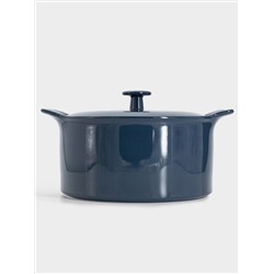 Кастрюля, 3 л, с крышкой, фарфор P, синяя, Indulgence