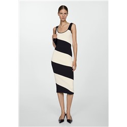 Vestido punto midi rayas