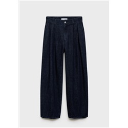 Jeans wideleg pinzas rinse wash