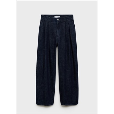Jeans wideleg pinzas rinse wash