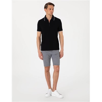 Siyah Slim Fit Polo Yaka Tişört