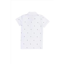 Erkek Çocuk Beyaz Polo Yaka Tişört