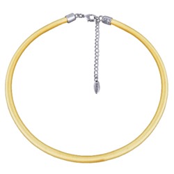 Колье (текстиль светло-золотой; покрытие: родий)