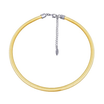 Колье (текстиль светло-золотой; покрытие: родий)