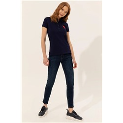 Kadın Lacivert Basic Polo Yaka Tişört