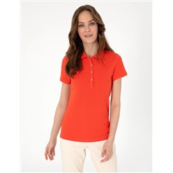 Kırmızı Regular Fit Pamuklu Polo Yaka Basic Tişört