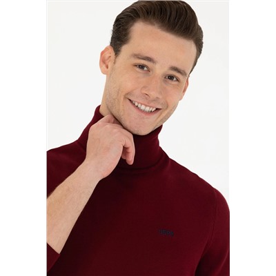 Erkek Bordo Basic Kazak