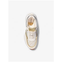 Katrina Signature Logo and Metallic Lizard Embossed Trainer