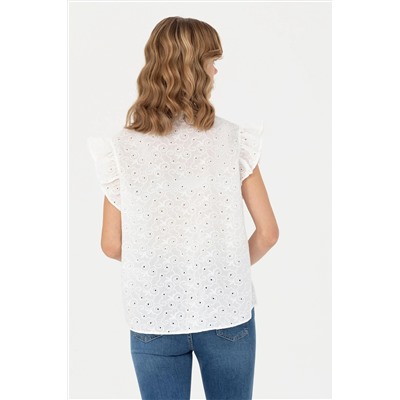 Kadın Beyaz Kısa Kollu Gömlek