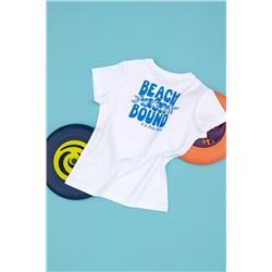 Erkek Çocuk Beyaz Bisiklet Yaka Tişört