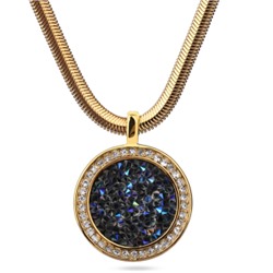 Кулон Галактика (кристаллы SW синие; покрытие золото) 45-50см, Есть комплект