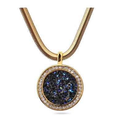 Кулон Галактика (кристаллы SW синие; покрытие золото) 45-50см, Есть комплект