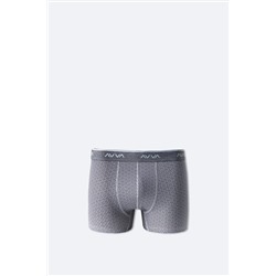 Avva Erkek Gri Geometrik Desenli Tekli Boxer A51Y9505