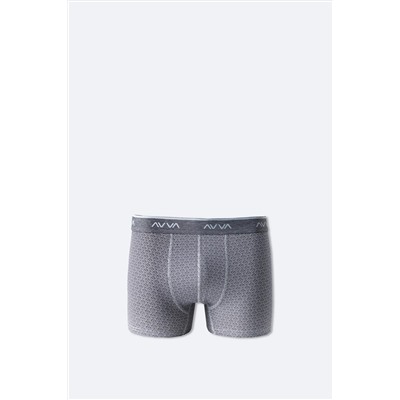 Avva Erkek Gri Geometrik Desenli Tekli Boxer A51Y9505