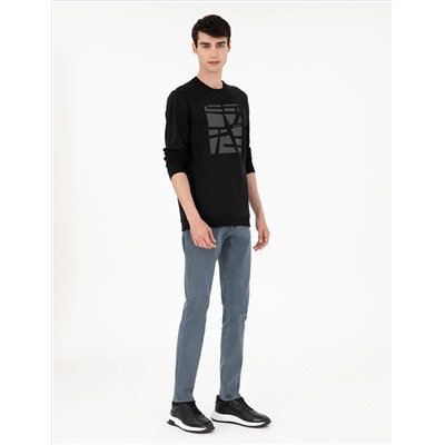 Siyah Regular Fit Sweatshirt
