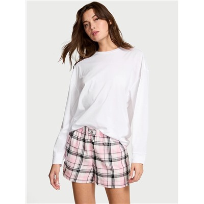 100% Cotton Shine Long-Sleeve Short Pajama Set