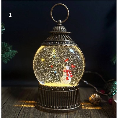 Светильник в виде новогоднего снежного шара 🌲  Это просто моя любовь 😍 как там красиво блестит снег 2 режима: с музыкой и без