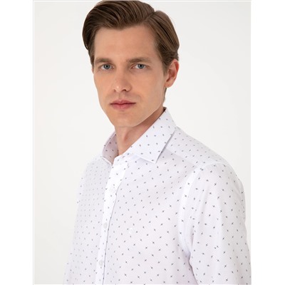 Beyaz Slim Fit Uzun Kollu Gömlek