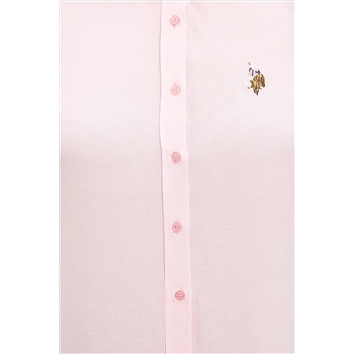 Kadın Lila Uzun Kollu Basic Gömlek