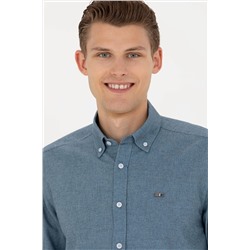 Erkek Açık Mavi Uzun Kollu Gömlek