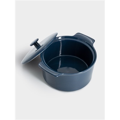 Кастрюля, 1,3 л, с крышкой, фарфор P, синяя, Indulgence