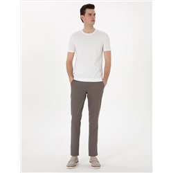 Vizon Slim Fit Beli Lastikli Kanvas Pantolon