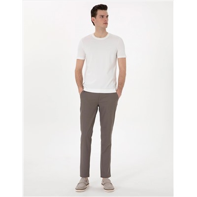 Vizon Slim Fit Beli Lastikli Kanvas Pantolon