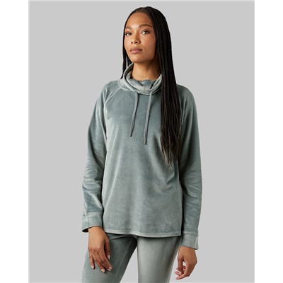 WOMEN'S SOFT VELOUR FUNNEL NECK TOP
