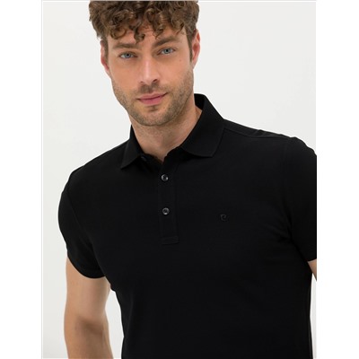 Siyah Slim Fit Merserize Tişört