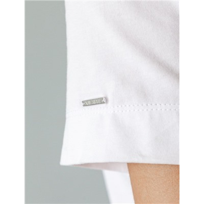 Футболка с авторским принтом из премиального хлопка с эластаном