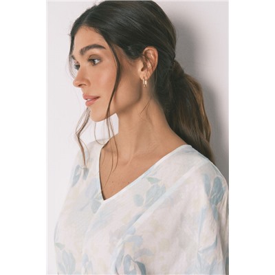 Camisón largo cruzado cinturón