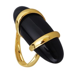 Кольцо (смола черная; покрытие золото), Есть комплект